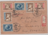 DR, 1942, 820- 22 + 823- 25 als 2 Satz- MiF auf Einschreiben- Fernbrief von Wien nach Berlin, mit Sonderstempeln