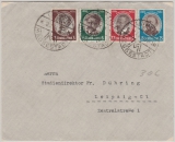 DR, 1934, Mi.- Nr.: 540- 43, kpl. Satz als MiF auf Ortsbrief innerhalb von Leipzig, mit Sonderstempel