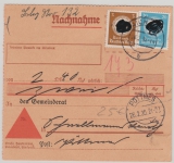 DR, 1942, Mi.- Nr.: D 132 + D 140 als MiF auf Innendienst- Nachnahme von Eichach nach Pöttmes
