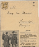 Schweiz, 1908, 2 Rp. Werbe- GS- Streifband, gelaufen von Basel nach Frauenfeld, Sehr selten und interessant!