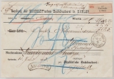Baden, 1872, Unfrankierter Auslagen- Wert- Paketbegleitbrief- Vorderseite von Carlsruhe nach Elwangen (?)