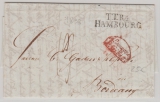 Hamburg, ca. 1800, Brief nach Bordeux, mit interessantem Abgangs- und Transitstempel!