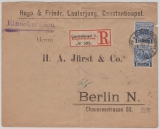 Deutsche Auslandspostämter, Türkei, 1897, Mi.- Nr.: 8 (2x) als MeF auf Brief von Konstantinopel nach Berlin