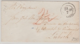 Altona, ca. 1830, Brief nach Lübeck, mit interessantem Abgangs- und Transitstempel (rs., vermutlich dänische Post)!