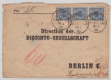 Dt. Auslandspostämter, China, 1893, Mi. Nr.: V 48 (3x) als MeF auf Fernbrief von Shanghai nach Berlin