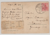 Deutsche Seepost, Ost=Afrika- Linie, 1910, p, auf Postkarte nach Barmen