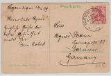 Deutsche Seepost, Ost=Afrika- Linie, 1909, p, auf Postkarte nach Barmen