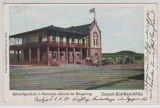 DSWA, 1905, Felpost- Postkarte aus Outjo nach Naumburg, Bildseite: Ansicht: Bahnhofsgebäude während der Belagerung