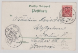 Kiautschou, 1898, Postkarte mit DR Mi.- Nr.: 47 als EF auf DMSP- Ansichts- Postkarte nach Berlin, selten!