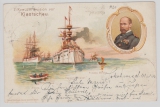 Kiautschou, 1898, Postkarte mit DR Mi.- Nr.: 47 als EF auf DMSP- Ansichts- Postkarte nach Berlin, selten!