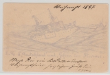 KDPMSP, 1898, Marine- Schiffspost- GS gelaufen von KDPMSP No. 40, nach Kiel, rs. nette Darstellung: SMS. Deutschland...