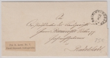 Schwarzburg, 1880, Dienstbrief (mit Dienstaufkleber, frei laut Avers No. 7), von Oberweisbach nach Rudolstadt