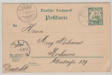 Samoa, 1908,  5 Pfennig- Antwort- GS (Mi.- Nr.: P7) mit Stempel MULIFANUA, gelaufen nach Bochum, interessanter Text!