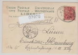 Deutsche Seepost, Linie Hamburg- Westafrika, 1901, XII, Abschlag auf guter Postkarte, mit Mi.- Nr.: 56, nach Hamburg