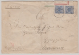 DSWA, 1896, Mi.- Nr.: VS 48 als MeF auf Dienstbrief (???) von Svakopmund  nach Monrovia