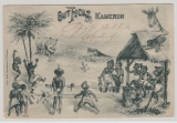 Kamerun, 1899, Mi.- Nr.: 2 als EF auf Spott- Postkarte (Kegeln,  Gut- Holz) von Kamerun nach FF/M