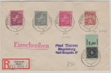MiF der ersten Ausgabe von Schwerin (Versandstelle für Sammlermarken) nach Magdeburg, per E.-Brief