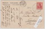 Deutsche Seepost, Ost-Asiatische Hauptlinie, 1907, b, auf Postkarte nach Trachenberg