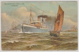 Deutsche Seepost Ost- Afrikanische- Hauptlinie, 1913, s, auf Postkarte nach Berlin, bildseitig gute Werbepostkarte!