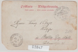 Deutsche Seepost, Linie Hamburg- Westafrika, 1904, XXXII., auf Werbe- Spaß- Postkarte nach Stedten