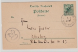 Marianen,1900, 5 RPfg.- Überdruck- GS, (Mi.- Nr.: P1b), mit (Stempel Saipan mit hs. Jahr) verwendet als Postkarte nach Nürnberg (???)