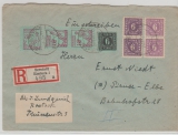 9 d (2x)  u.a. in MiF auf E.- Brief von Rostock nach Pirna, tiefstgeprüft Kramp