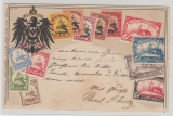 DSWA, 1906, Feldpost- Ansichtskarte von Keetmanshoop nach Strasburg (?), rs. Ansicht:  DSWA- Briefmarken, nett!