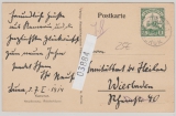 Kamerun, 1914, Mi.- Nr.: 21, als EF auf Bildpostkarte (Neupflanzung, Arbeiterhäudser) von Buea nach Wiesbaden