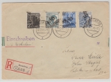 Bez. 36 Strausberg: Mi.- Nr.: 166VII, 170VII, 178VII + 181VII als MiF auf Einschreiben- Fernbrief von Strausberg nach Berlin