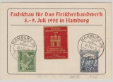 Berlin, 1952, Mi.- Nr.: 72- 73, kpl. Satz auf Karte zur Fachschau für das Fleischerhandwerk, abgestempelt Hamburg, ungelaufen