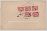 Russland, 1913, 4 Kopeken (5x) rs., in MeF auf Auslandsbrief von ... ?, nach Naumburg