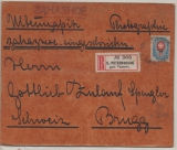 Russland, 1910, 20 Kopeken als EF auf Auslands-Einschreiben- Päckchenadresse von St. Petersburg nach Brugg / Schweiz