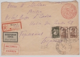 UDSSR, 1934, 15 Kop. + 50 Kop. (2x) als MiF auf Einschreiben- Lupo- Expressbrief von Moskau nach Berlin