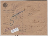Österreich, 1915, 54 Heller MiF rs. auf Auslands- Wertbrief von Kourim nach Lauter