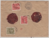 Österreich, 1915, 54 Heller MiF rs. auf Auslands- Wertbrief von Kourim nach Lauter