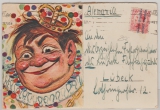 Spanien / Republik, 1938, 25 Cent. Überdrück, als EF auf Spottbriefumschlag auf den König, von Barcelona nach Lübeck