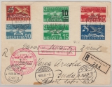 Schweiz, 1935, 1,7 Fr. Flugpost- MiF Auf Erstflugbeleg, per Auslands- Einschreiben von Davos nach Budapest