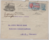 Italien, 1921, 55 Cent. MiF auf Eilboten- Auslandsbrief von Milano nach Aue