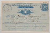 Italien, 1893, 20 Cent.- GS, als Fernpostkarte von Cagliari nach Pula