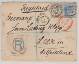 GB, 1903, 4,5 Pence Mif Auf Auslands- Einschreiben von Summertown nach Leer