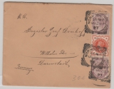 GB, 1897, 2,5 Pence MiF auf Auslandsbrief von Norwood nach Darmstadt