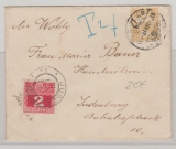 Ungarn, 1915, 2 Filler EF auf Auslandsbrief von Budapest nach Judenburg, mit Österreichischer Nachportomarke belegt!