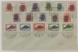 Ungarn, 1924, 2 Filler - 1,4 Korona,- Doppel- Überdrucksatz, auf Umschlag, gestempelt Budapest, nicht gelaufen!