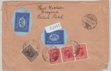 Jugoslavien, 1927, 8,5 Dinar MiF, vs. + rs. auf Einschreiben- Auslandsbrief von Belgrad nach Berlin