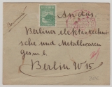 Bulgarien, 1890 (?), 5 ... als EF auf Einschreiben- Auslandsbrief von Sofia nach Berlin, mit Zensurstempeln (???)