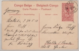 Belgisch- Congo, 1913, 10 Centimes- Bild- GS, gelaufen als Auslands- Postkarte von Matadi nach Halle