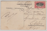 Belgisch- Congo, 1912, 10 Centimes EF, gelaufen als Auslands- Postkarte (?) von  Arlon nach Orlon (Belgien)