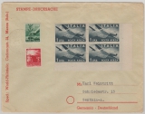 Italien, 1955 (?), 8 Lire MiF auf Auslandsdrucksache von Merano nach Genthin (DDR)
