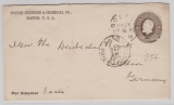 USA, 1888, 5 Ct.- GS- Umschlag, als Auslandsbrief von Boston nach Berlin, per Dampfer Saale, Schiffspost!