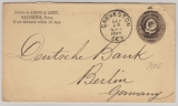 USA, 1888, 5 Ct.- GS- Umschlag, als Auslandsbrief von Galveston nach Berlin